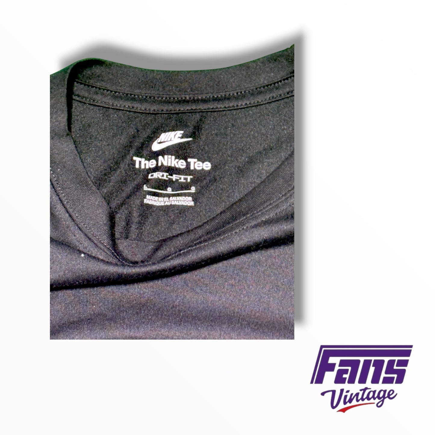 TCU Nike Team Issued Blackout Long Sleeve Drifit Training Shirt