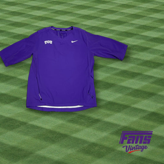 TCU Baseball Player Issue Dugout Pullover