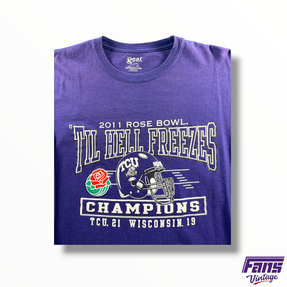 Rare Vintage TCU Rose Bowl Champions ‘Til Hell Freezes’ Purple Long Sleeve