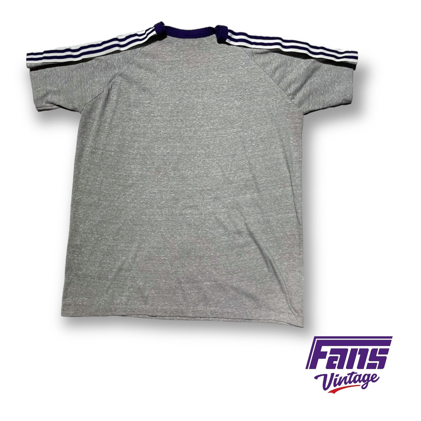 Rad 70s Vintage TCU Ringer Tee with rare centennial logo!