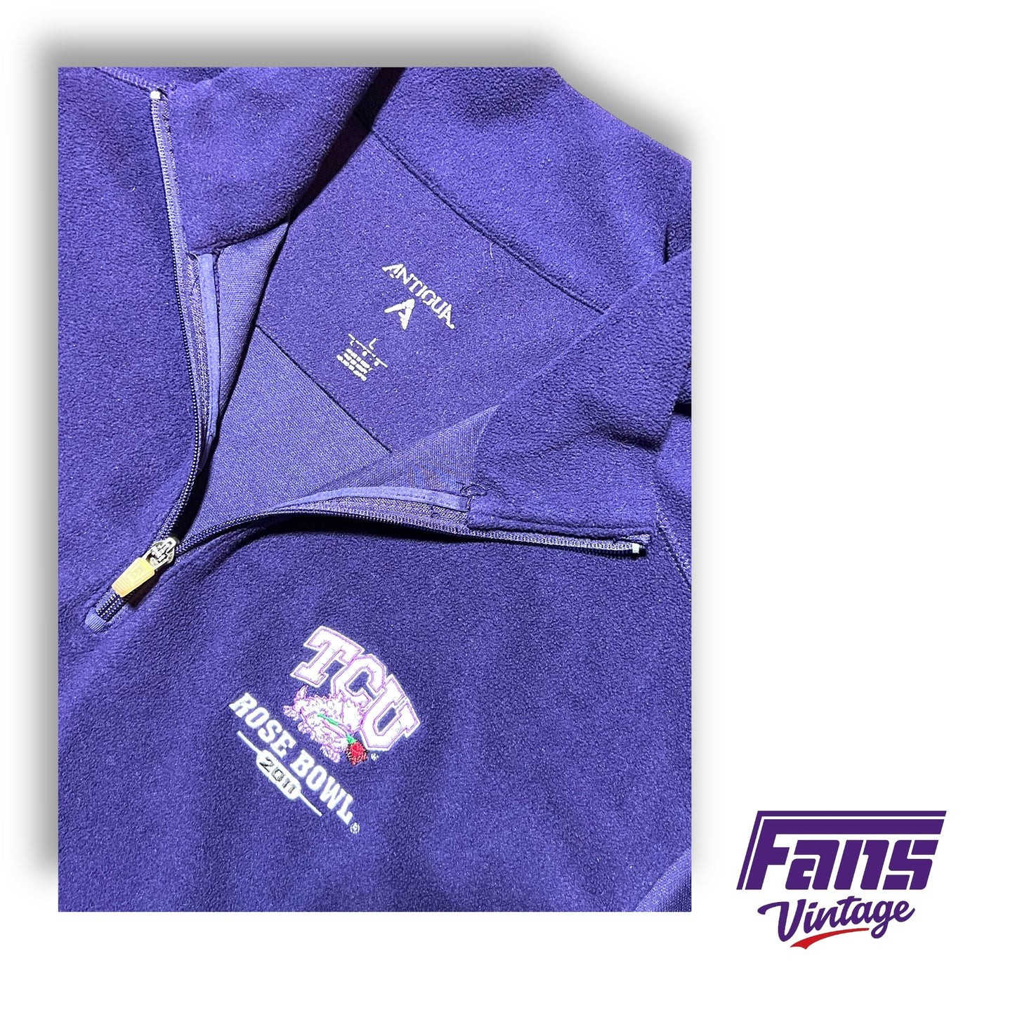 TCU Rose Bowl Purple Quarter zip Fleece Pullover