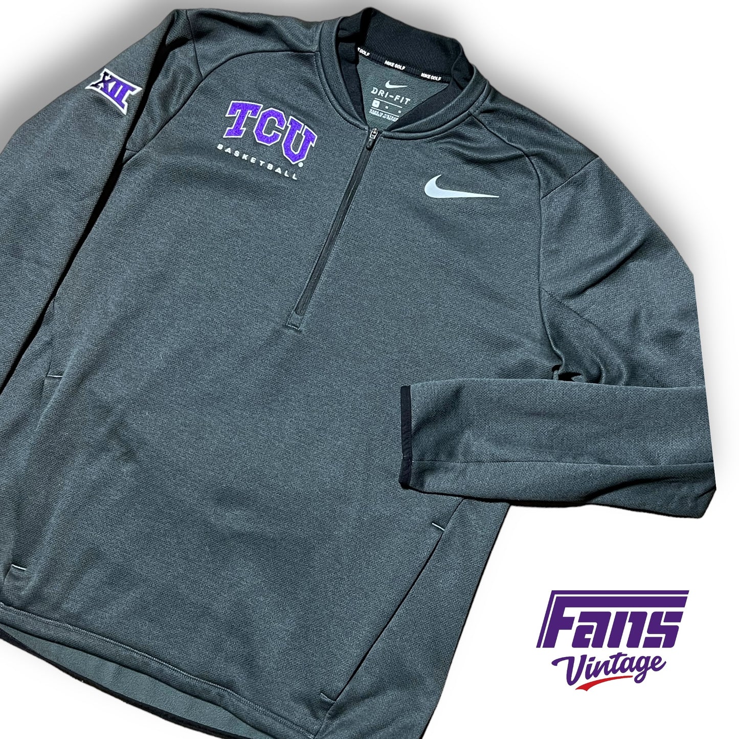 TCU Basketball Coach Exclusive Premium Nike Quarter Zip Pullover - Awesome Details!