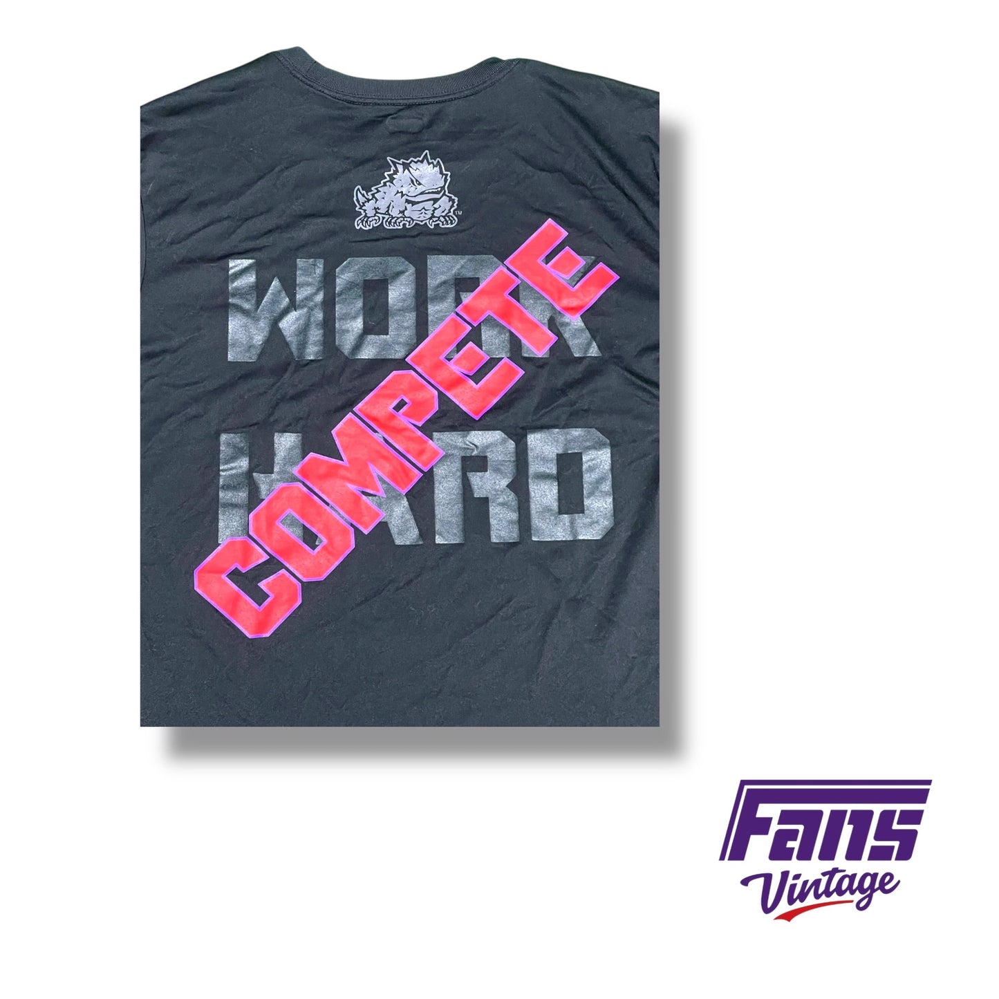 RARE! TCU football team issued Nike “BLEAD PURPLE” training shirt - double sided with ‘spit blood’ colorway