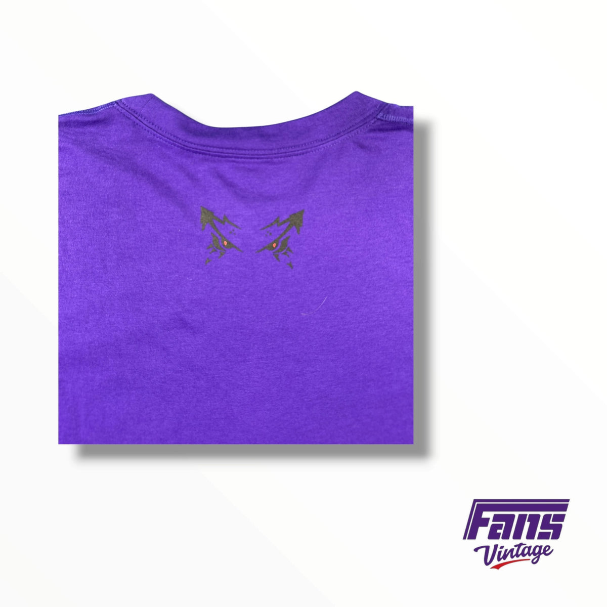 TCU Football Team Issued Nike Cross Stitch Neck Purple Long Sleeve - Supet Soft! Blood Frog Eyes on Back