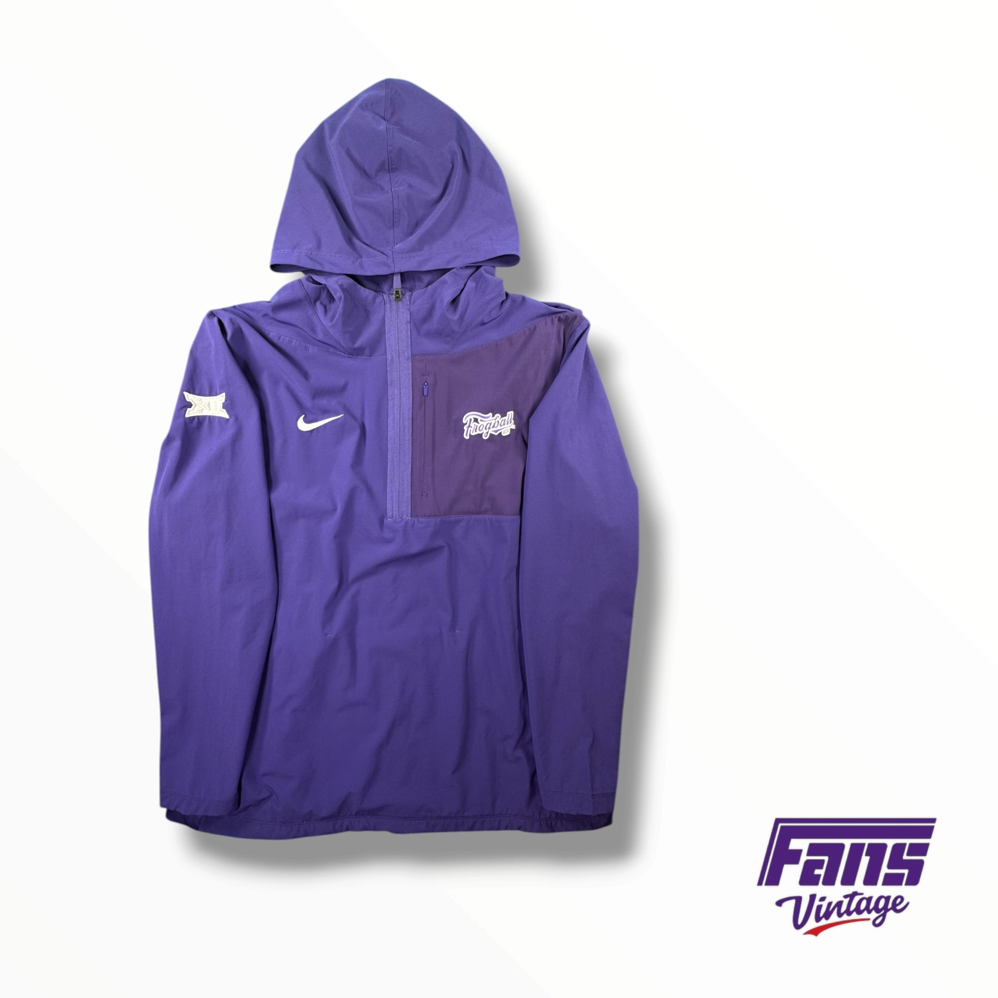 TCU Baseball Team Issued Nike Long Sleeve Quarter Zip ‘Frogball USA’ P ...