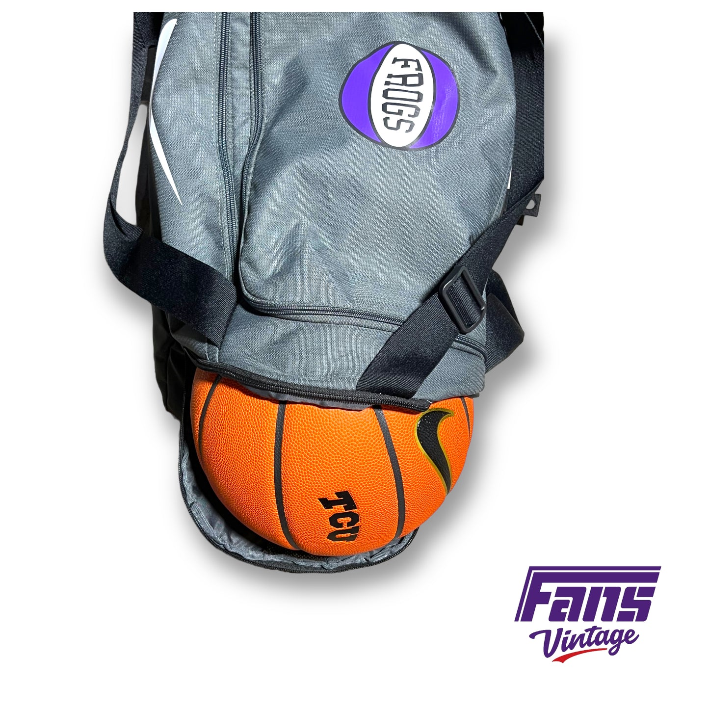 TCU Basketball Team Issued Retro Logo Duffel Backpack