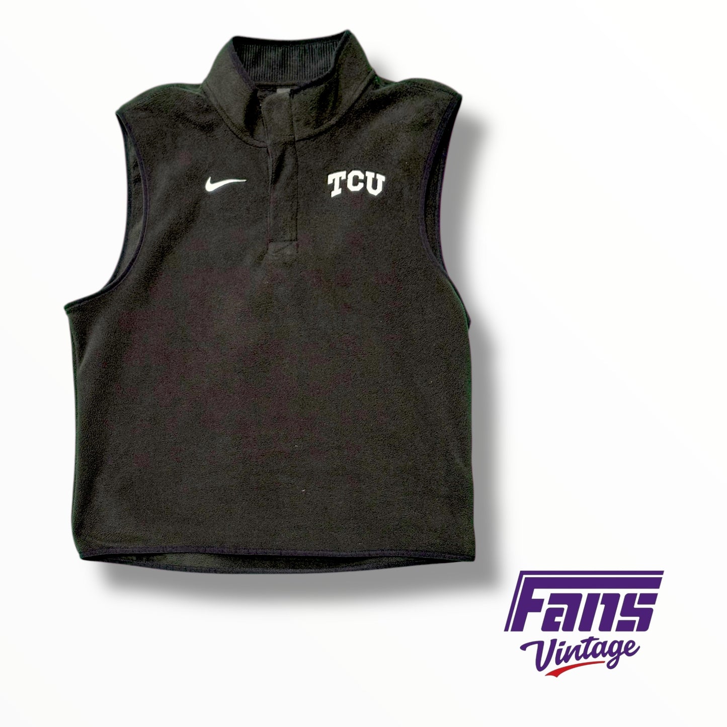 Rare! TCU Nike Coach Issued Fleece Sideline Pullover Vest
