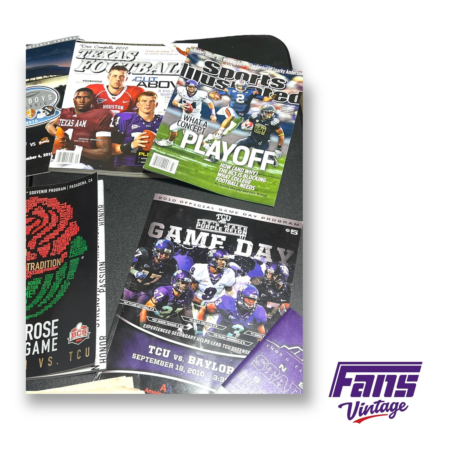 2010 TCU Football Undefeated Rose Bowl Season Memorabilia Bundle