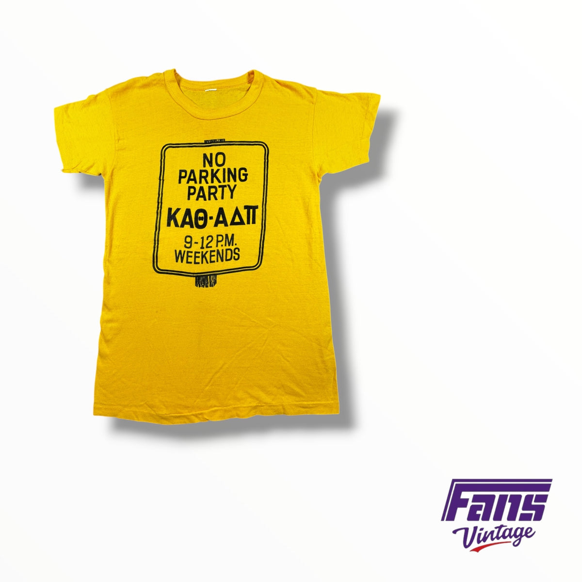 Vintage 70s TCU Sorority Kappa Alpha Theta and Alpha Delta Pi Collaboration Road Sign Tee