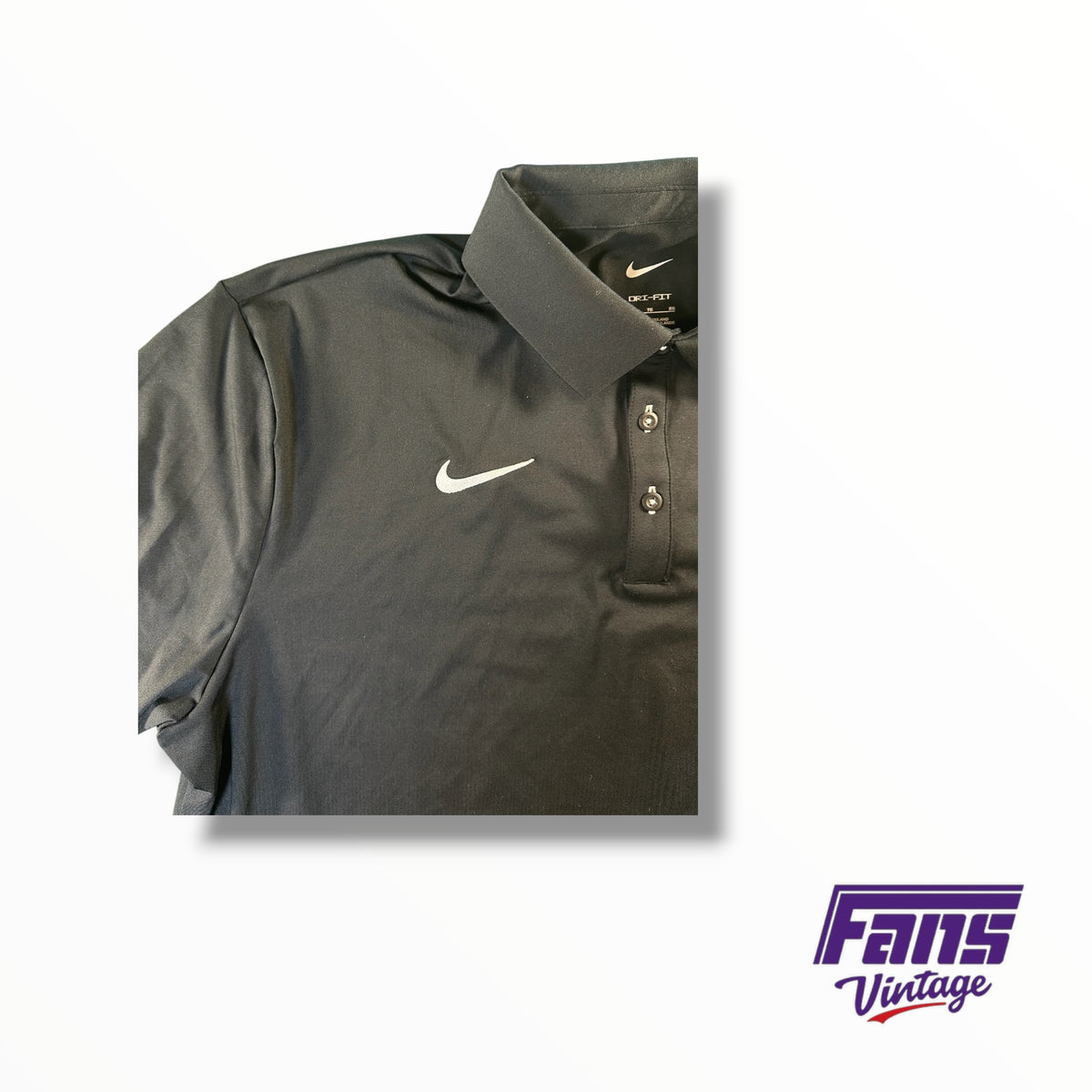 TCU Team Issued Nike Premium Embroidered Blackout Sideline Polo