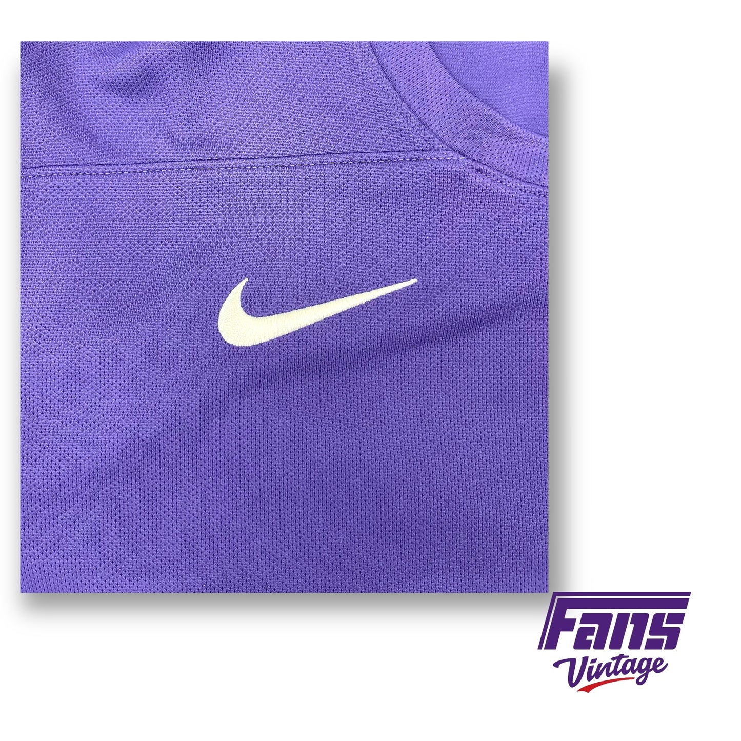 TCU Football Team Issue Premium Nike Training Shirt - Woven Purple Drifit “Move to Zero”