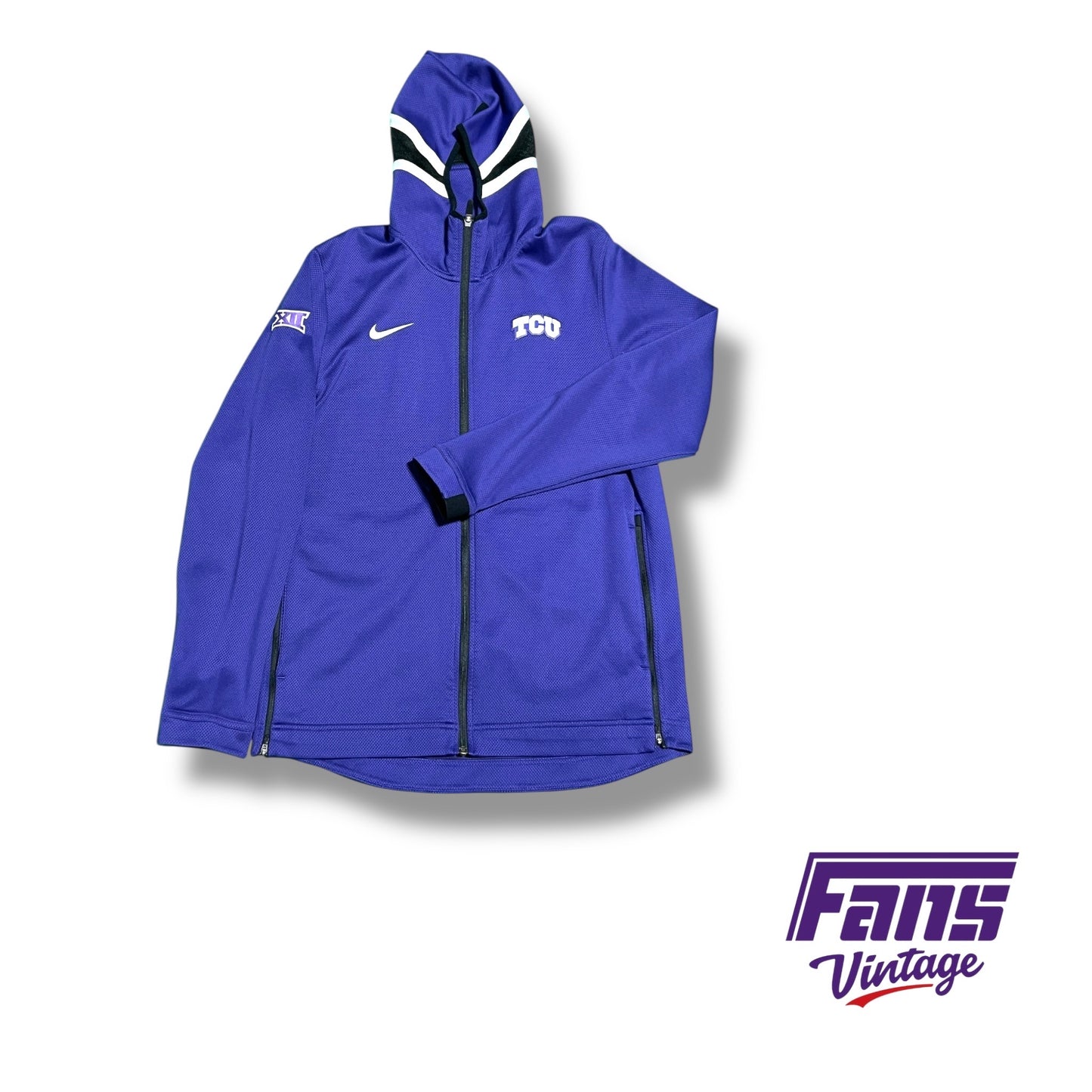 Nike TCU men’s basketball team issued full zip player sideline jacket with sick details!