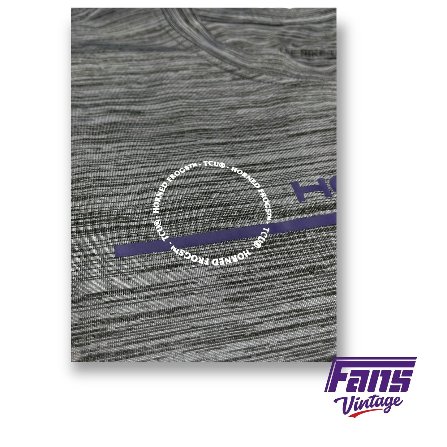 TCU Nike Team Issue Drifit Tee - Heather Gray with Giant Frogs Logo