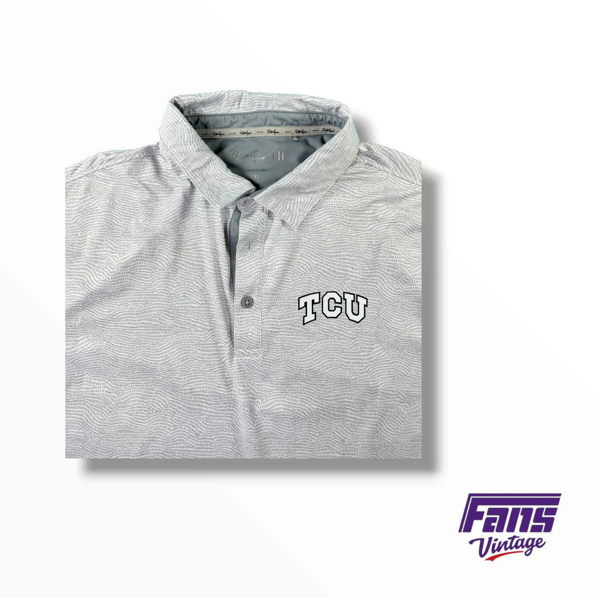 TCU Baseball Team Issued Walter Hagen Topographic Pattern Polo