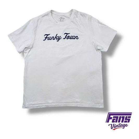 TCU Team Custom Nike “Funky Town” Whiteout Tee with Purple Frogskin Logo