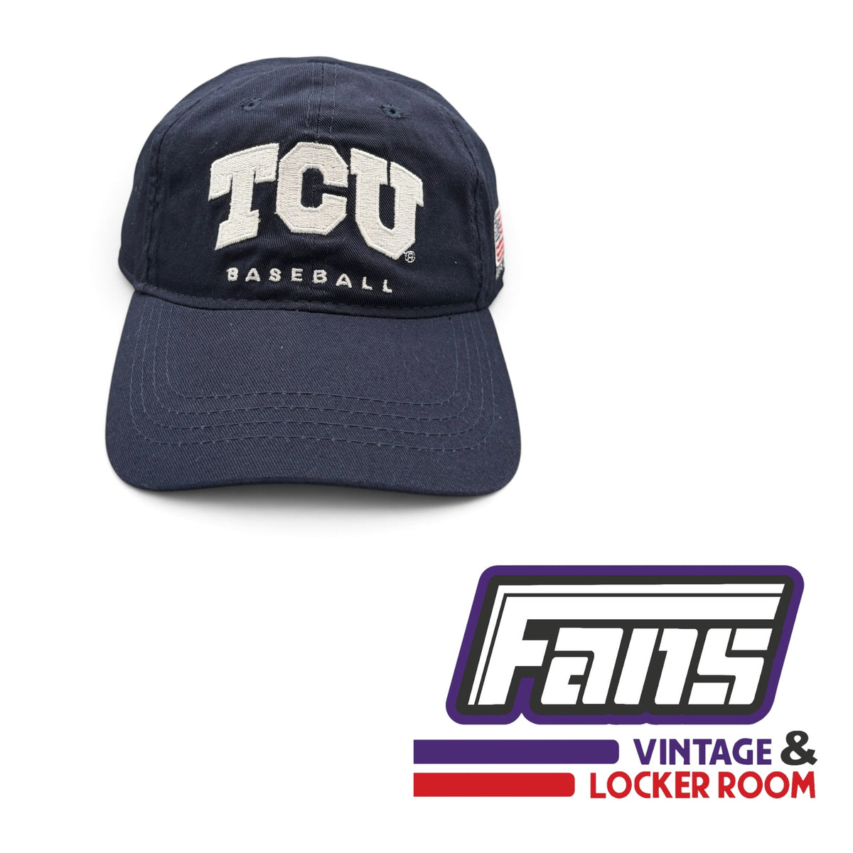 TCU Baseball Heroes Day Navy Blue Dad Hat with American Flag