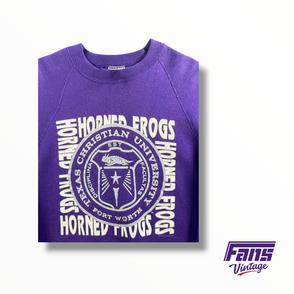 Vintage TCU Crewneck Sweater With Rare School Seal Logo