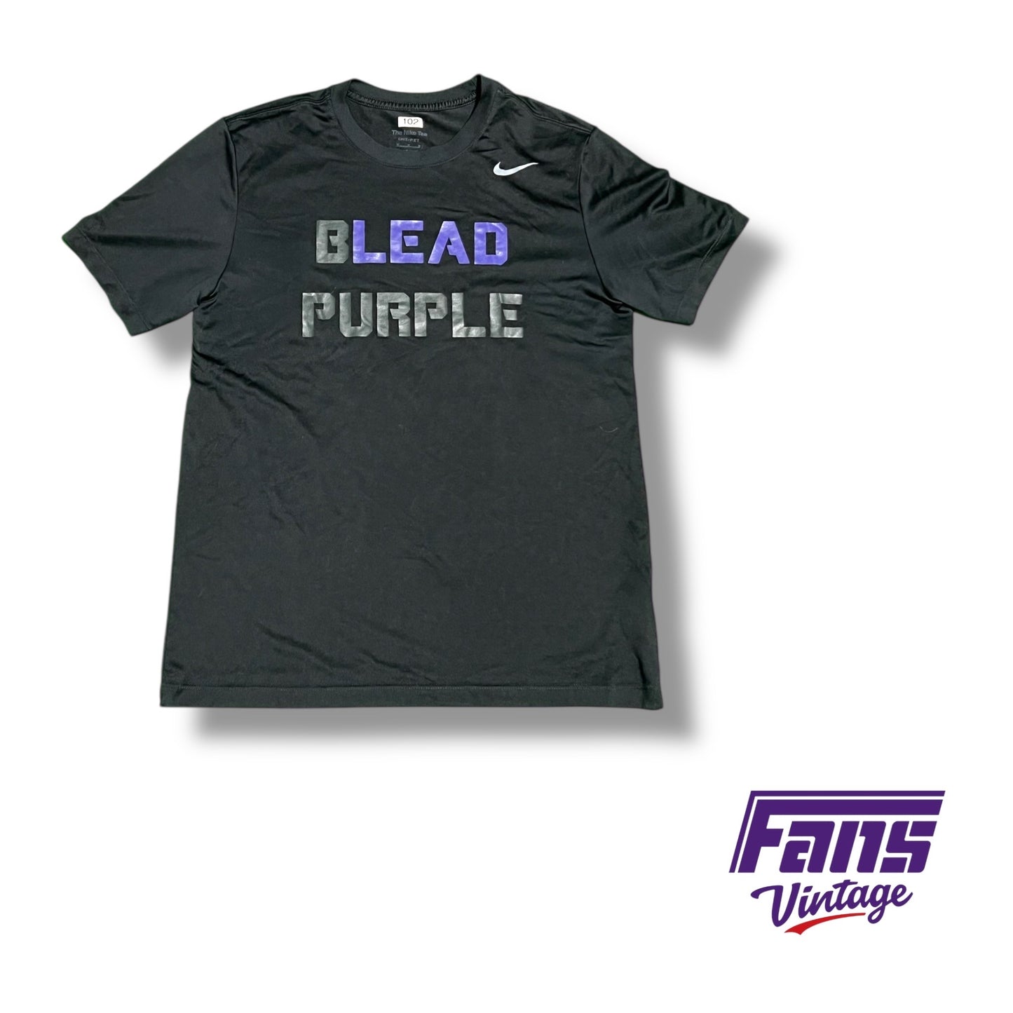 RARE! TCU football team issued Nike “BLEAD PURPLE” training shirt - double sided with ‘spit blood’ colorway