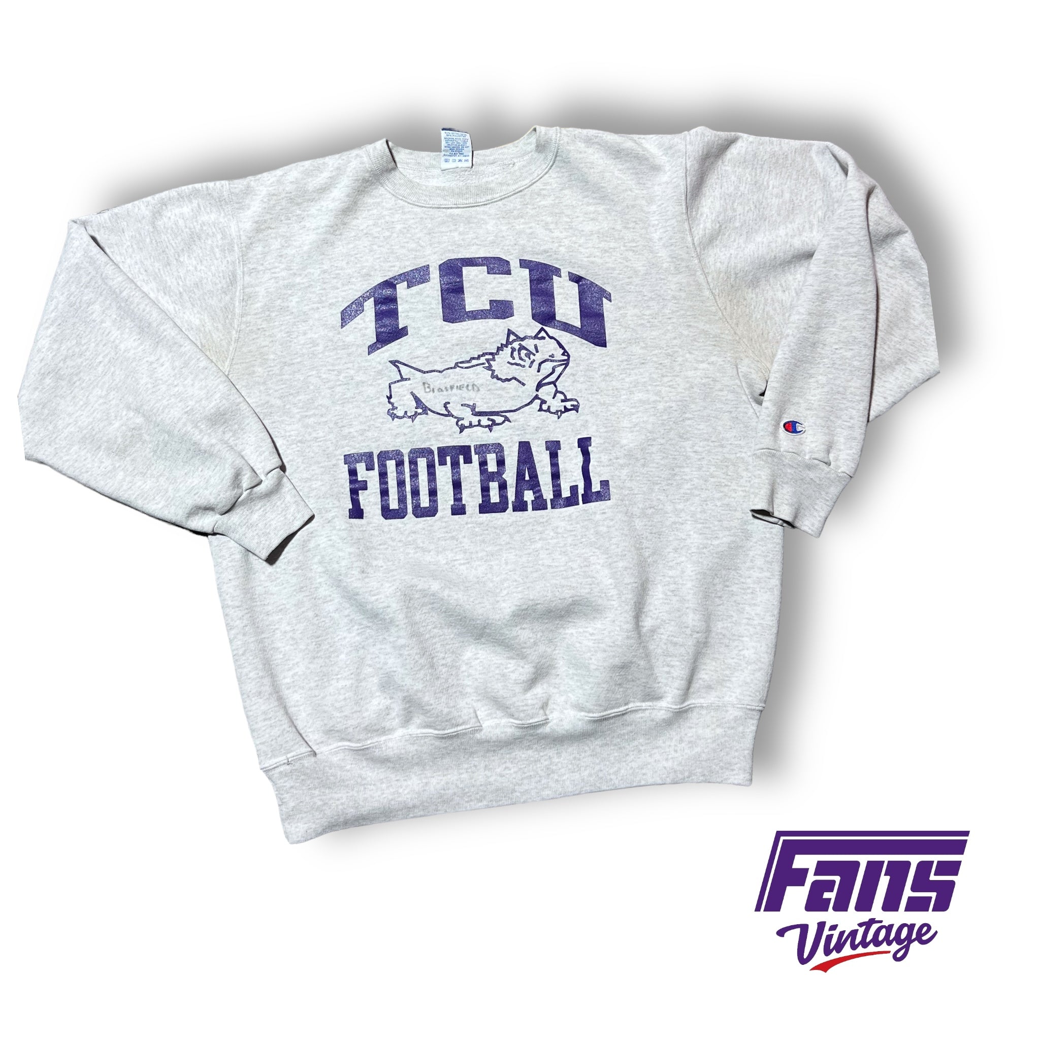 Epic 90s Vintage TCU Football Player Crewneck Champion Brand