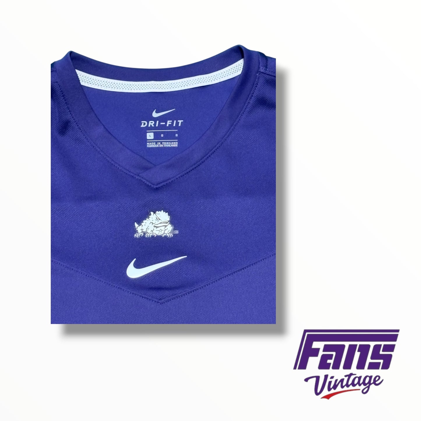 TCU Nike Team Issued Premium V Neck Purple Training T-Shirt