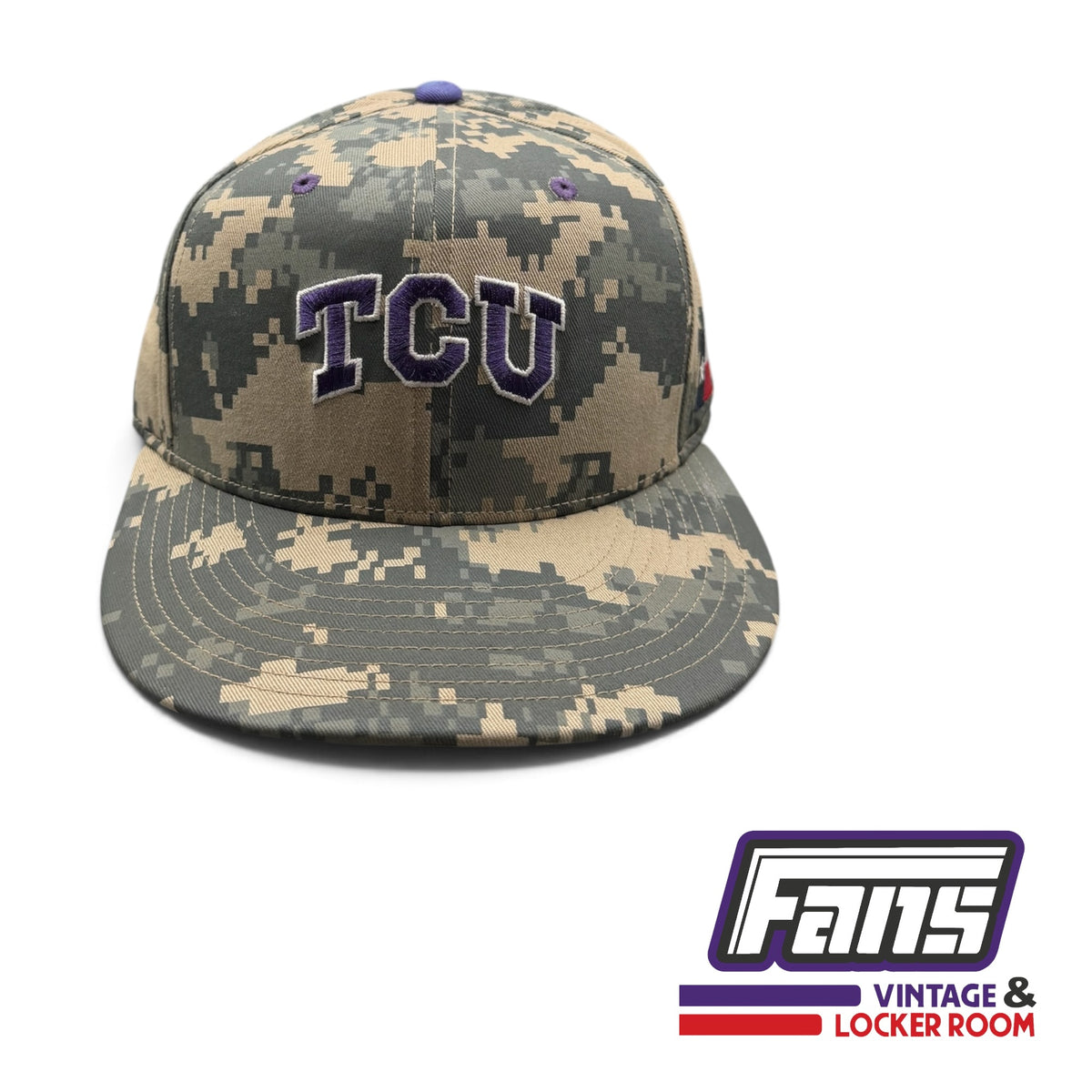TCU Baseball Game Worn Armed Forces Appreciation Hat with Unique Texas Flag Detail