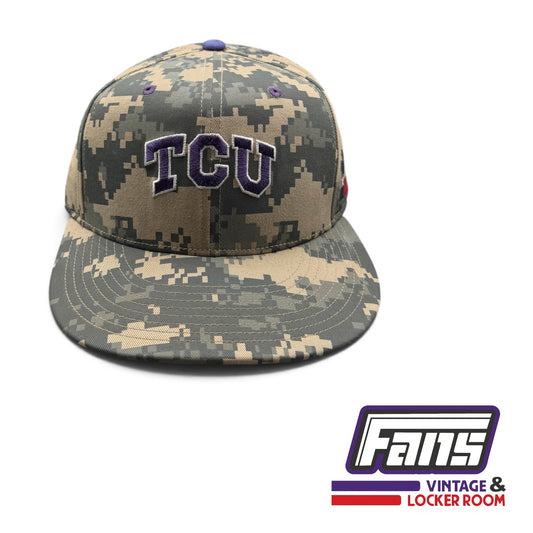 TCU Baseball Game Worn Armed Forces Appreciation Hat with Unique Texas Flag Detail