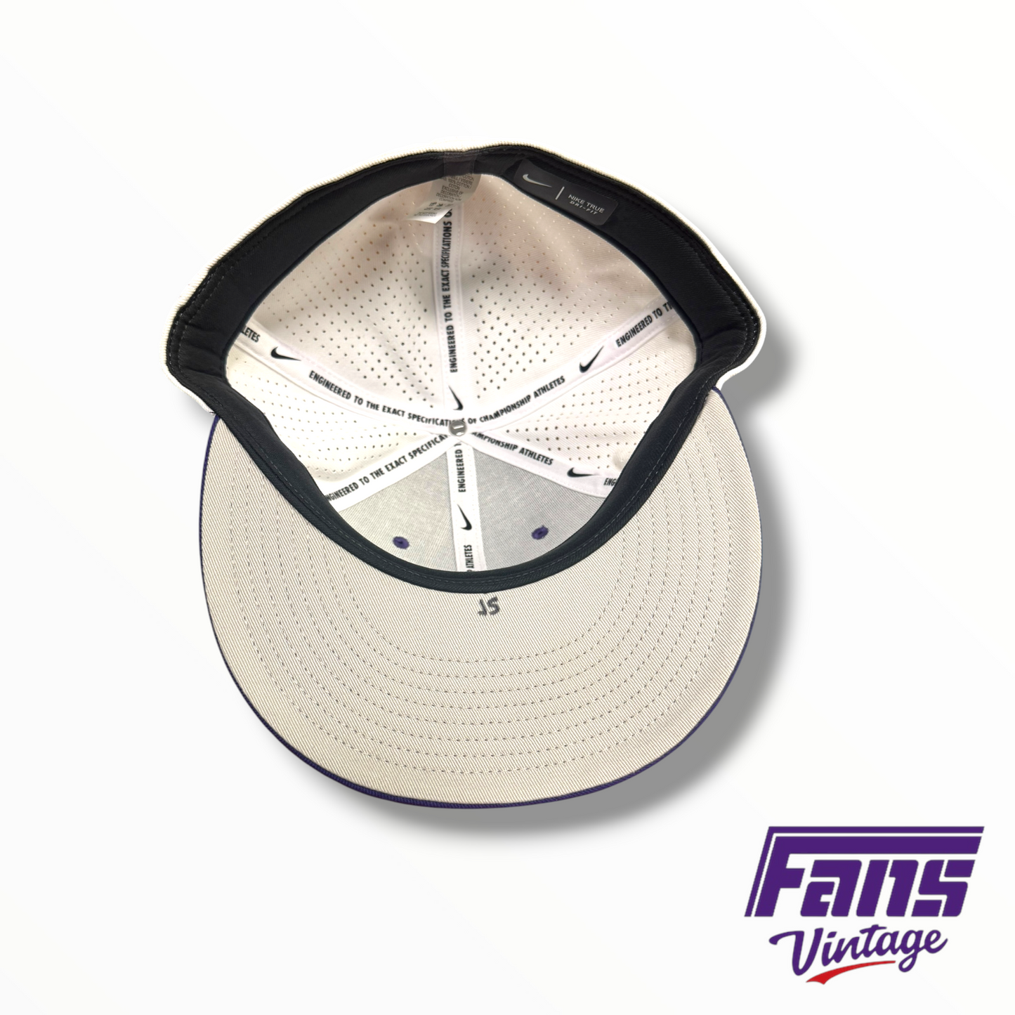 TCU Baseball Team-Issued Nike Block T Letterman Game Fitted Hat