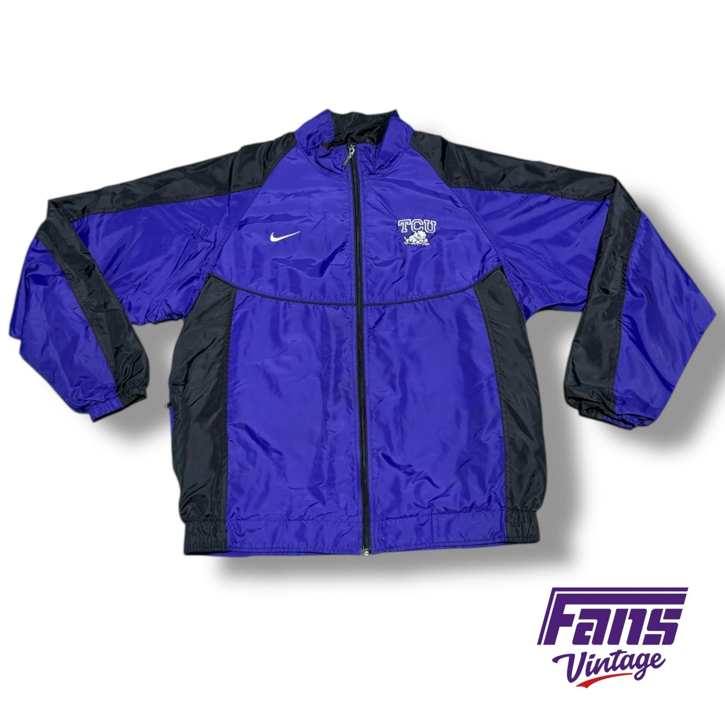 Vintage TCU Y2K Era Nike team issued windbreaker jacket