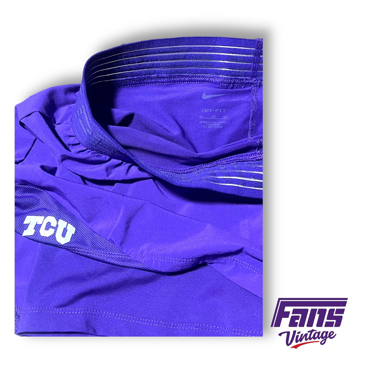 TCU Team Issue Women’s Nike Pro Running Shorts with inner compression shorts - Purple