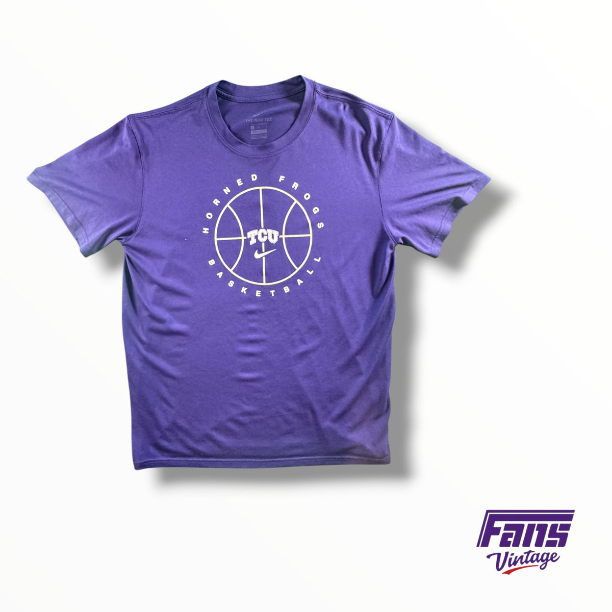 TCU Nike Team Issued Men’s Basketball Ball Logo Purple Tee