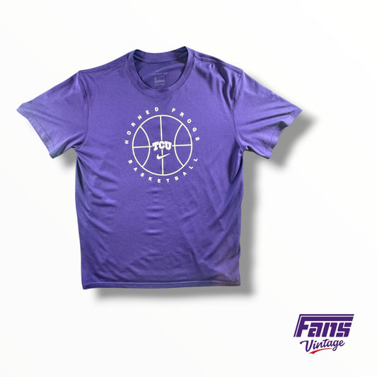TCU Nike Team Issued Men’s Basketball Ball Logo Purple Tee