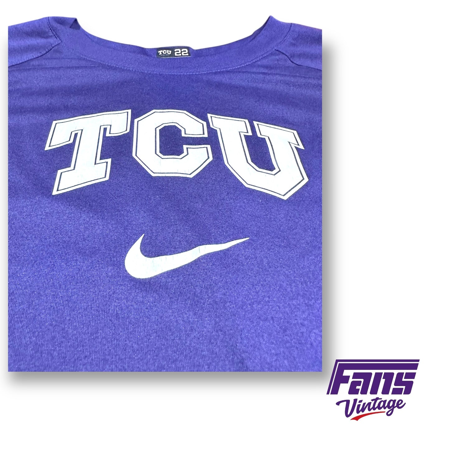 TCU Basketball Player Issue Pregame Warmup Long Sleeve with Retro Logo