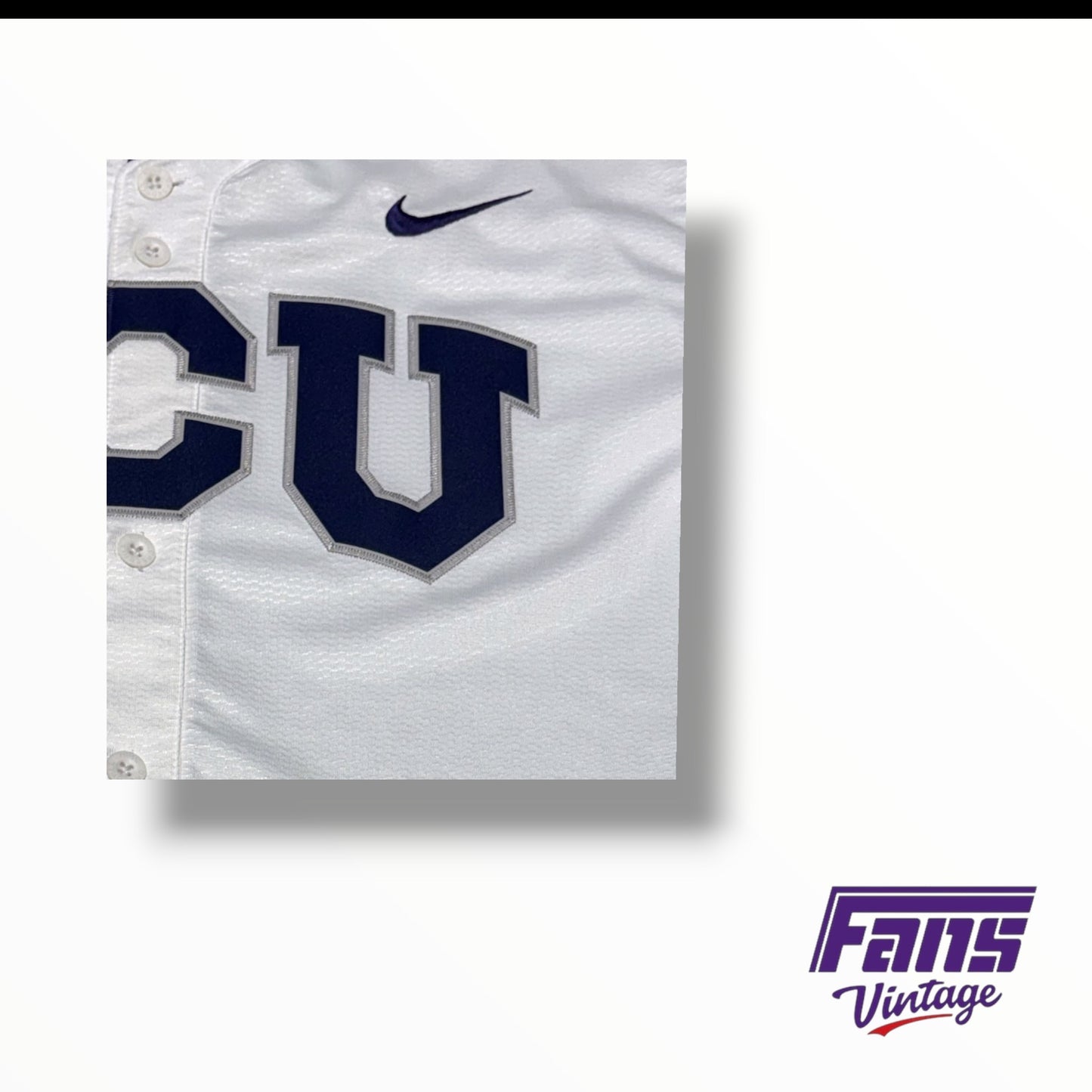 Nike TCU baseball 2024 White Out jersey