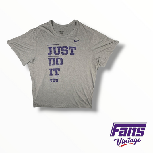 TCU Nike Team Issued Gray “Just Do It” Tee