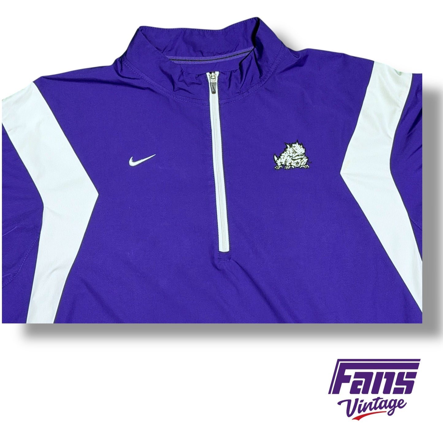 Vintage TCU Y2K Era Team Issued Nike Quarter Zip Pullover