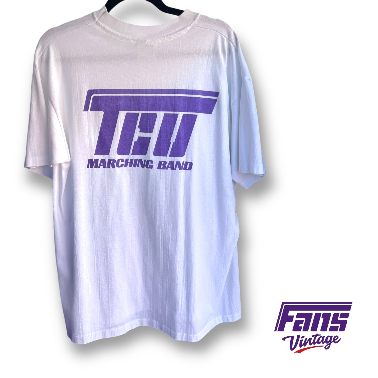 Mint Condition! 90s Vintage TCU *Flying T* Double Sided Band Tee