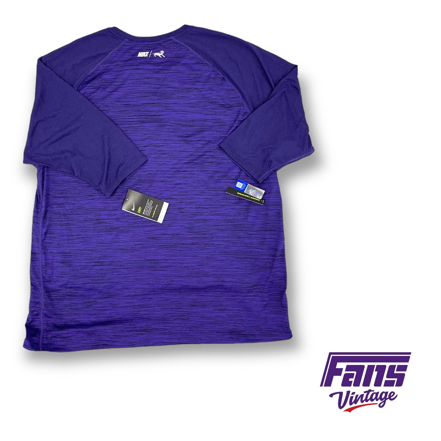 Limited Edition TCU Baseball Team Issued Purple Heather Raglan Shirt with Vintage Logos!