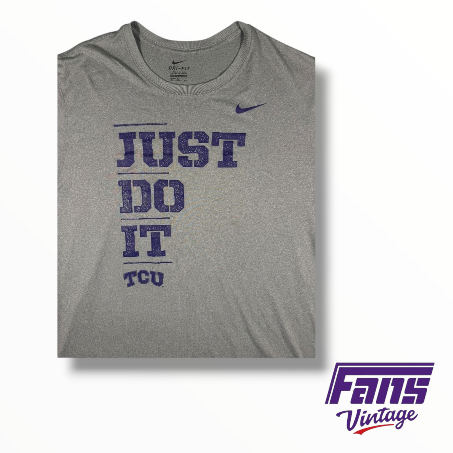 TCU Nike Team Issued Gray “Just Do It” Tee