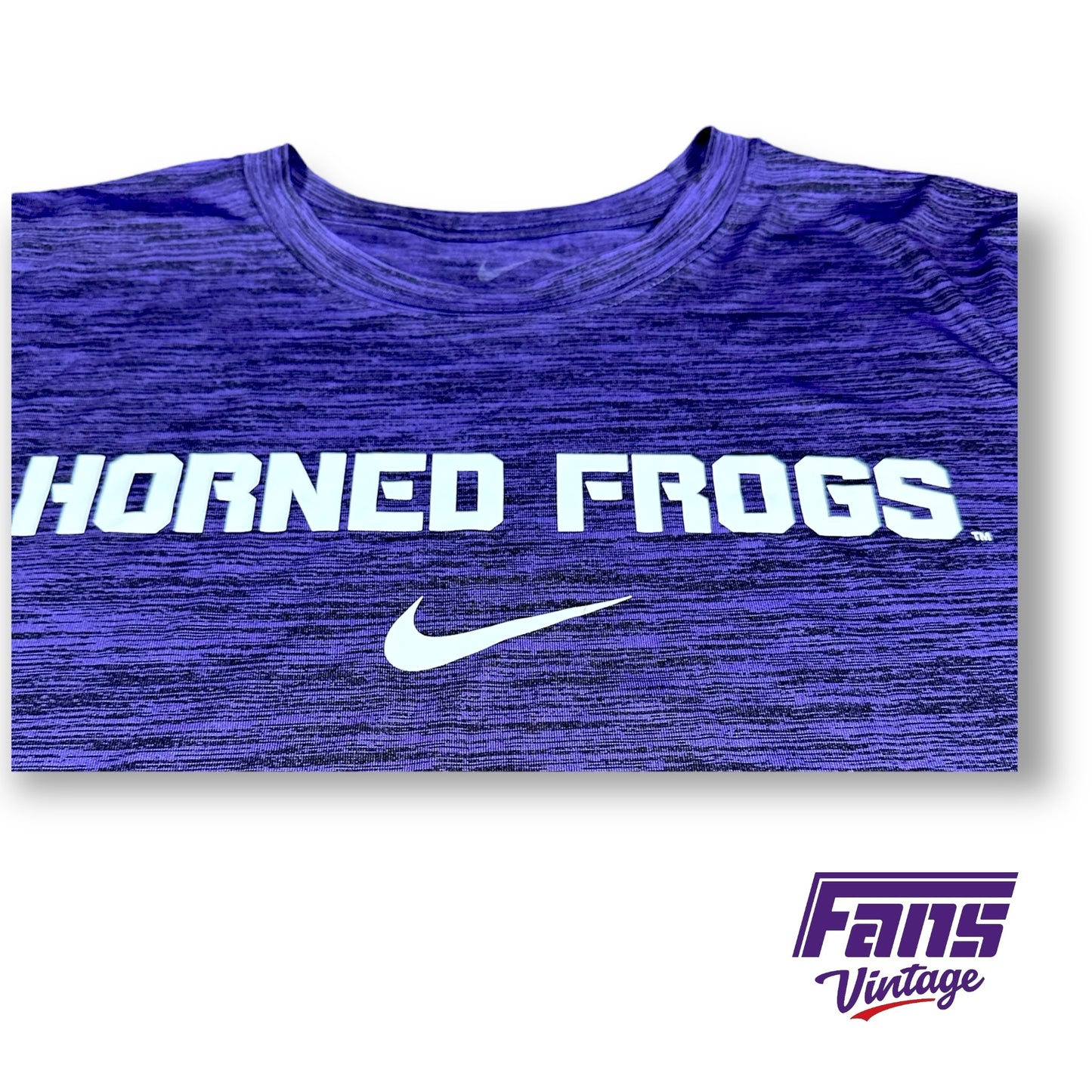 TCU Team Issue Nike Long Sleeve Workout Shirt - Horned Frogs Block Logo