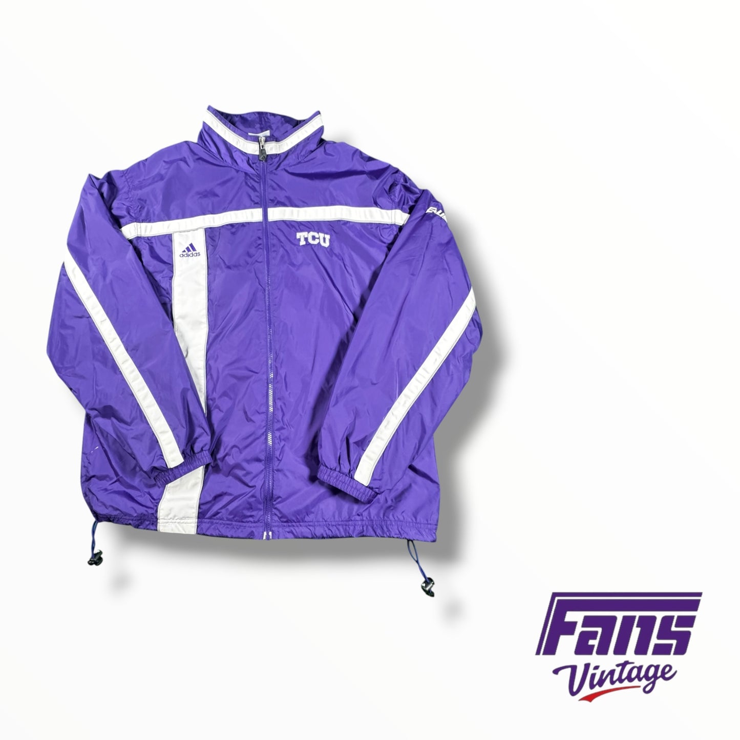 Vintage TCU Adidas Windbreaker Style Full-Zip Jacket