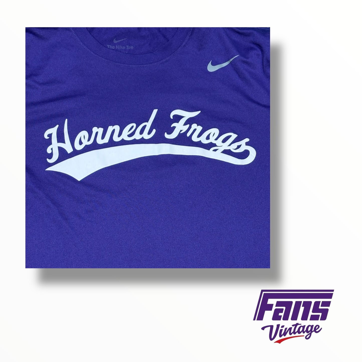TCU Nike Horned Frogs Team Issued Baseball Retro Script T-Shirt