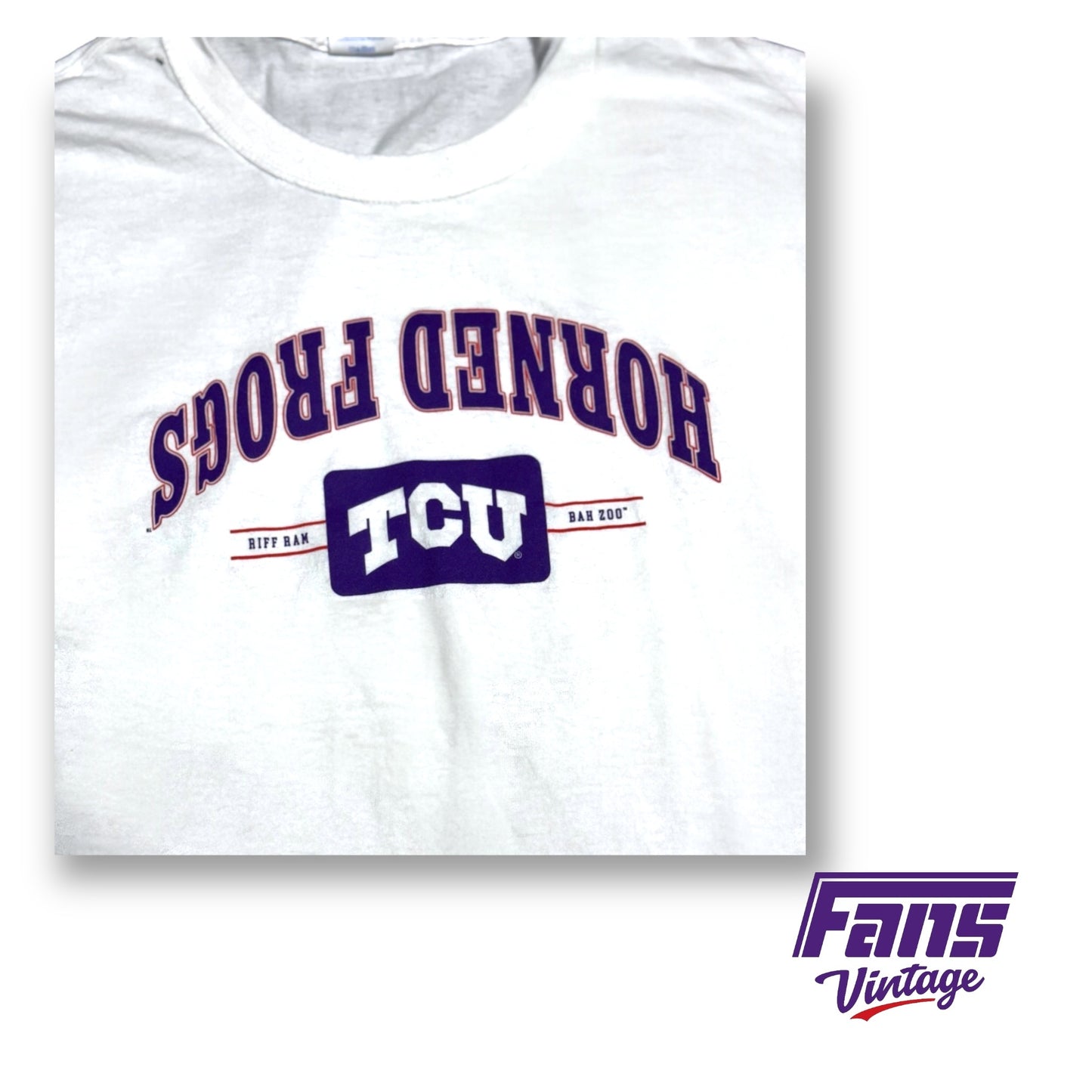 TCU Basketball Team Issue Sideline Shirt - Upside Down “Horned Frogs” Logo in Spit Blood Colorway