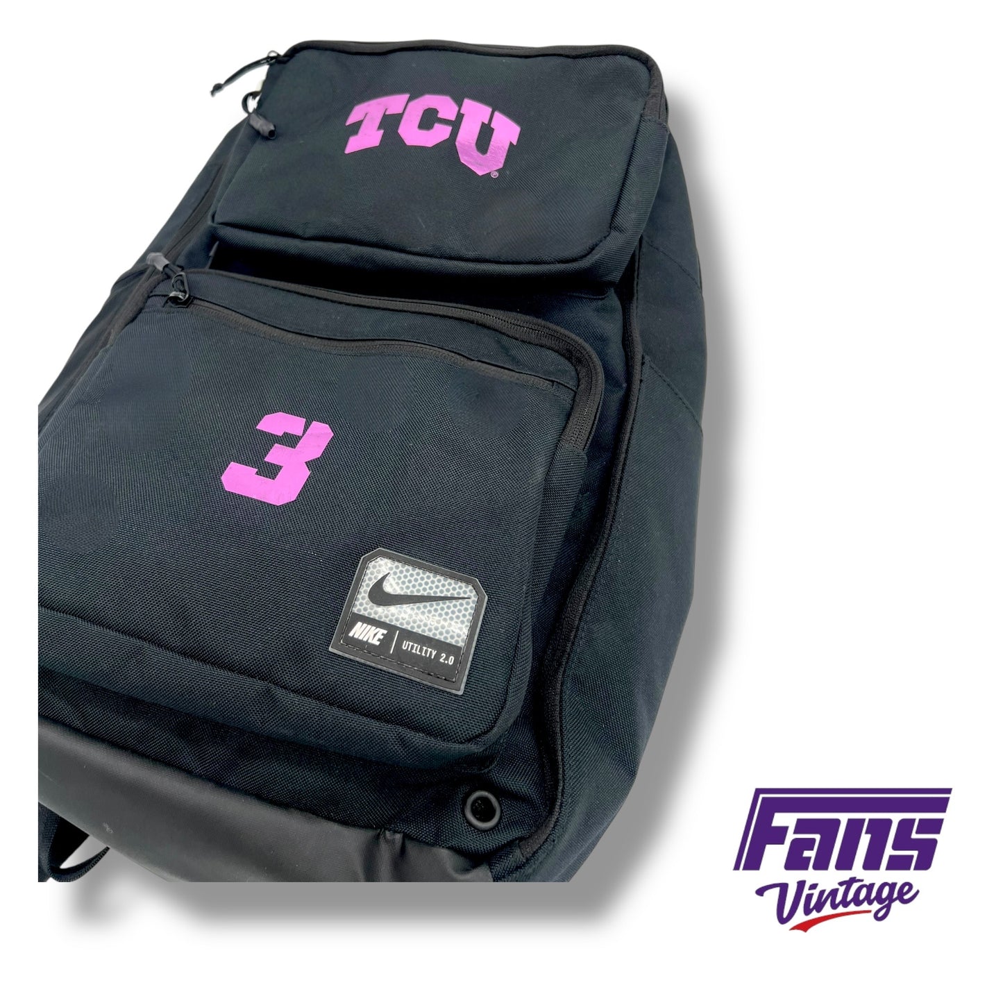 TCU Nike Utility 2.0 Backpack - Pink Chrome Logos - Custom Team Issued