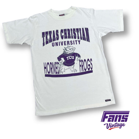 90s vintage TCU giant "Sweater Frog" Logo Shirt