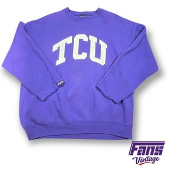 Vintage TCU Crewneck Sweater with cropped sleeves