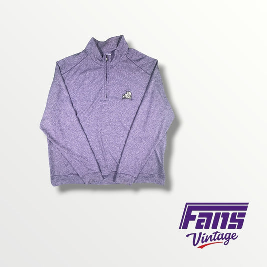 TCU Quarterzip with Fleece Lining and Embroidered Frog Logo