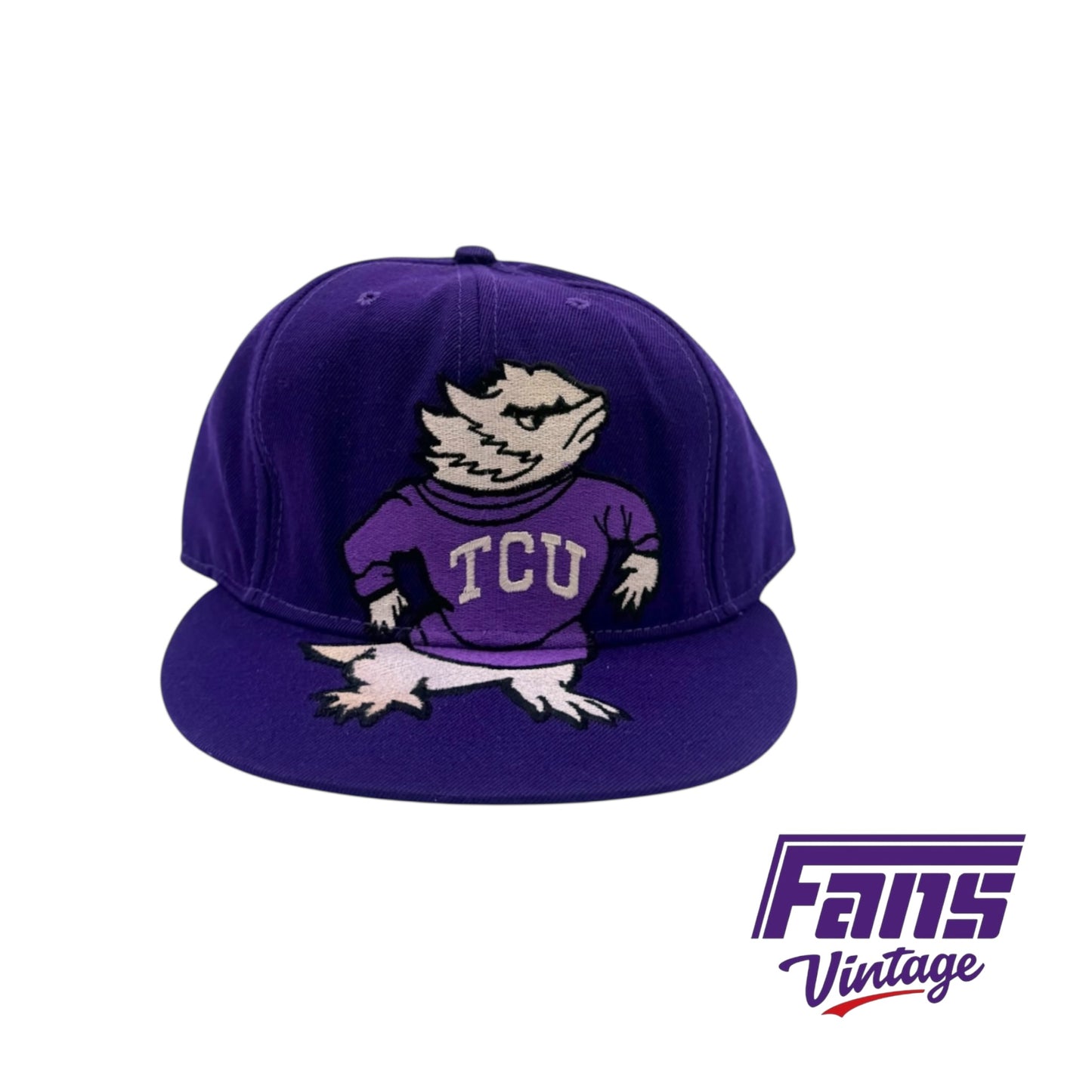 RARE! Vintage TCU Big Logo Throwback Horned Frog snapback hat