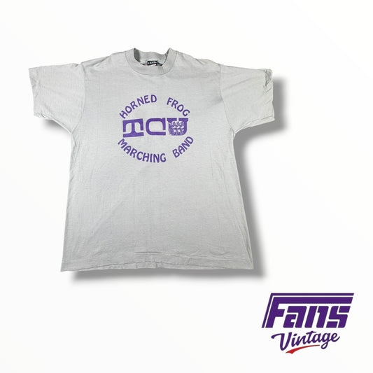 Vintage 80s TCU Marching Band Single Stitch Tee with Centennial Logo