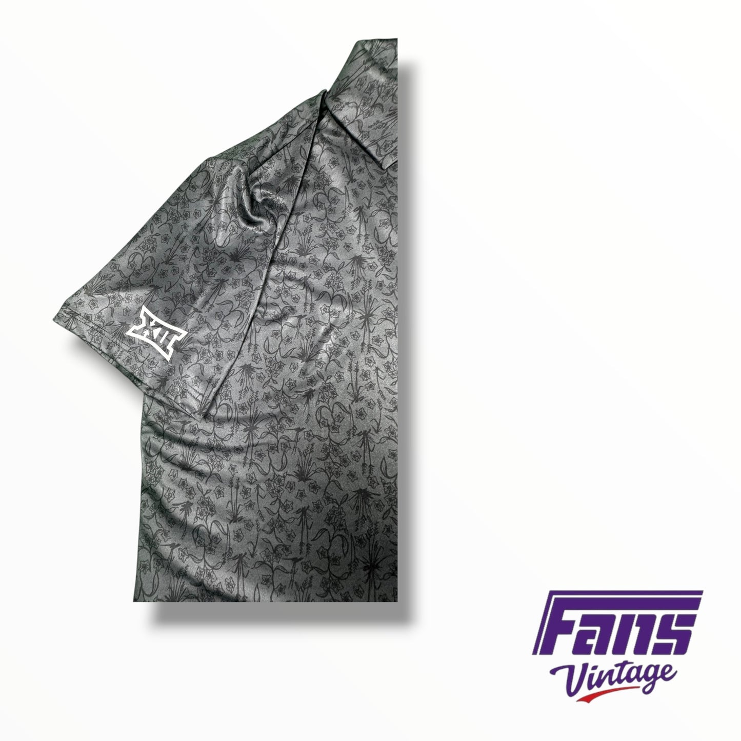TCU Baseball Nike Team Custom Limited Edition Floral Print ‘Frogs’ Script Logo Polo