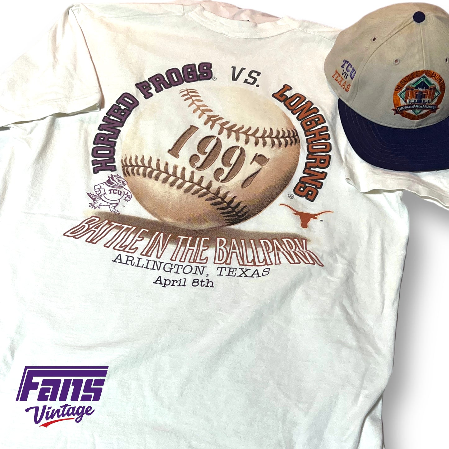 Vintage TCU Snapback Hat - 1997 Battle at the Ballpark TCU Baseball vs UT